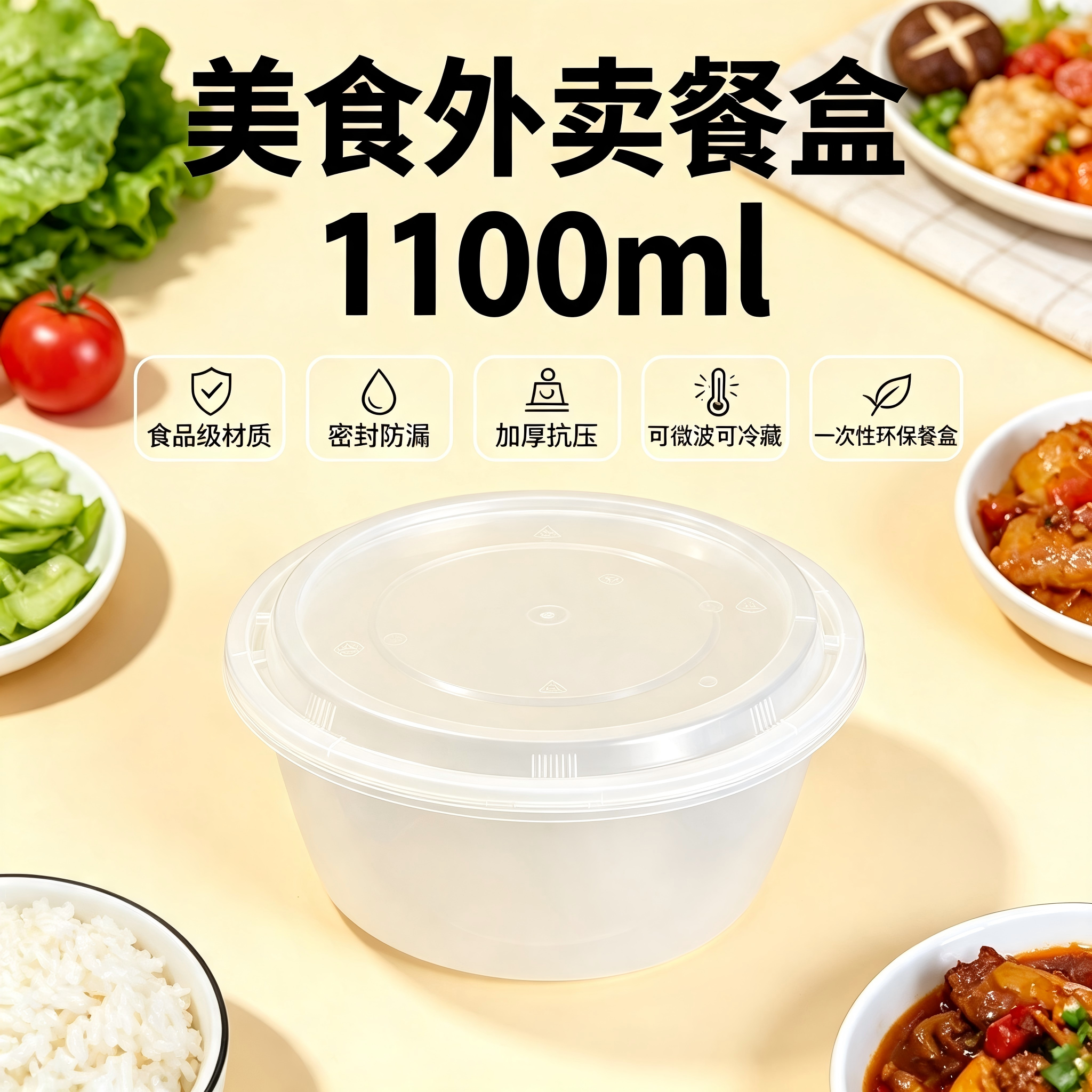 美食盒同款圆盒1100ml